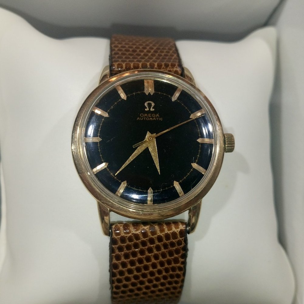 RARE 50's Omega Bumper Automatic 14K Gold Watch - Picture 5 of 8